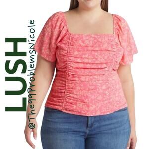 Lush Smocked Blouse with Dainty Floral Pattern